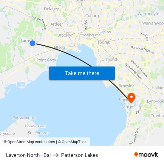 Laverton North - Bal to Patterson Lakes map