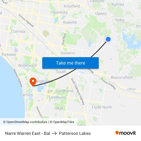 Narre Warren East - Bal to Patterson Lakes map