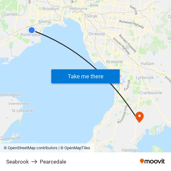 Seabrook to Pearcedale map