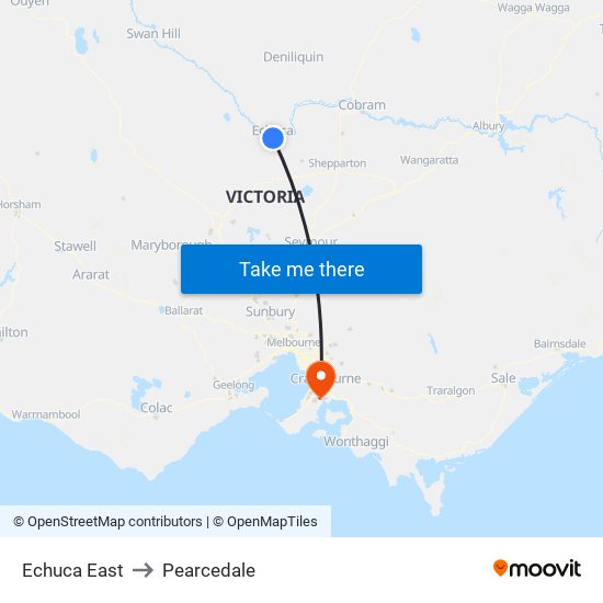 Echuca East to Pearcedale map