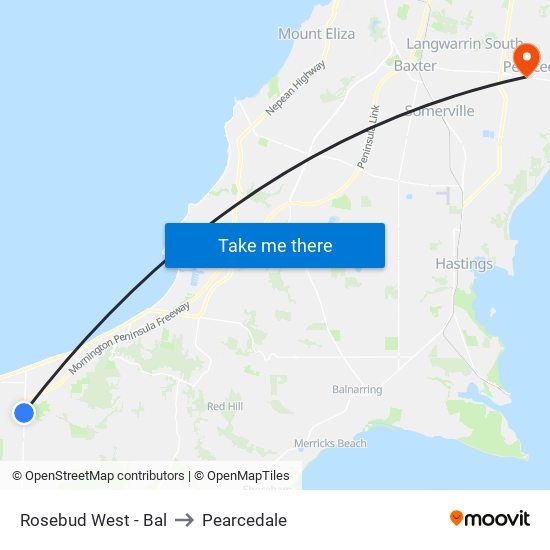 Rosebud West - Bal to Pearcedale map