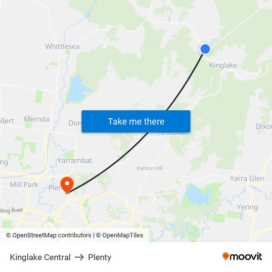 Kinglake Central to Plenty map