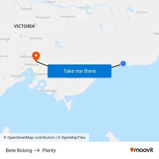 Bete Bolong to Plenty map