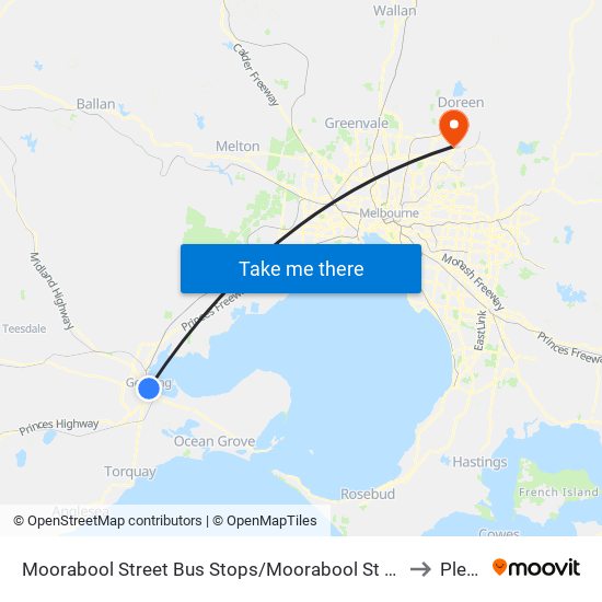 Moorabool Street Bus Stops/Moorabool St (Geelong) to Plenty map