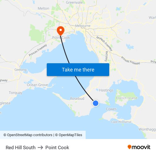 Red Hill South to Point Cook map