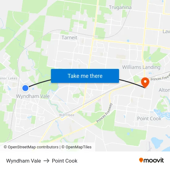 Wyndham Vale to Point Cook map