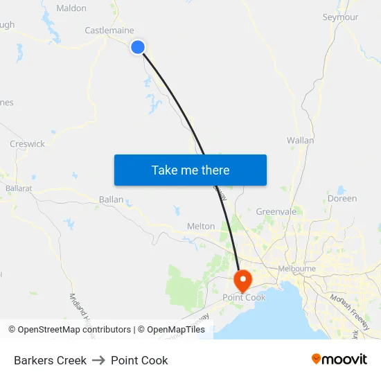 Barkers Creek to Point Cook map