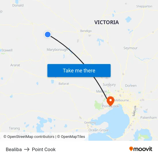 Bealiba to Point Cook map