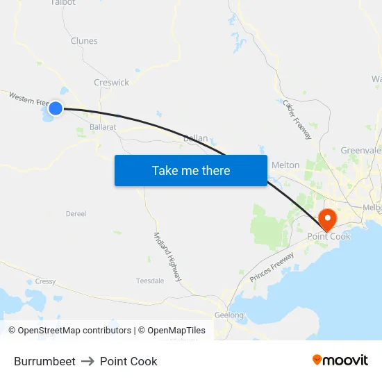 Burrumbeet to Point Cook map