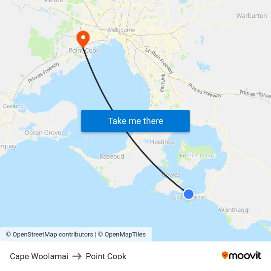 Cape Woolamai to Point Cook map