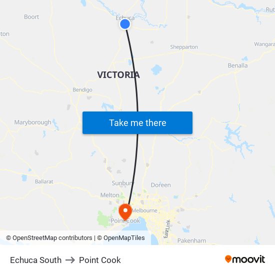 Echuca South to Point Cook map