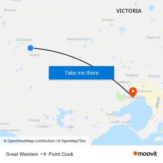 Great Western to Point Cook map