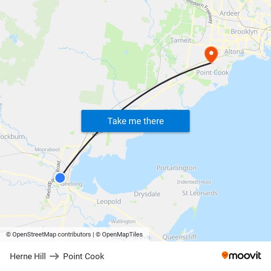 Herne Hill to Point Cook map