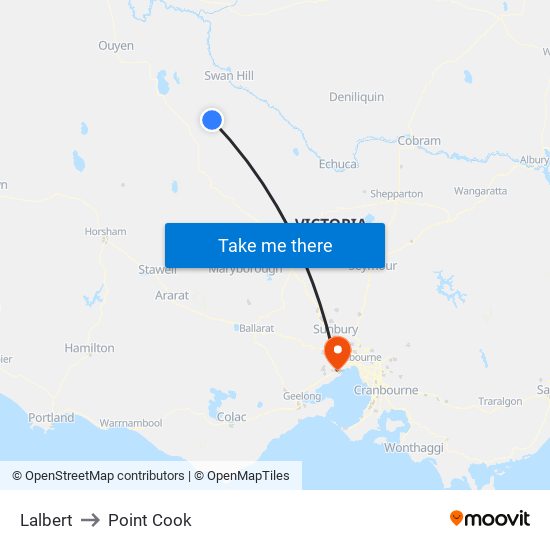Lalbert to Point Cook map