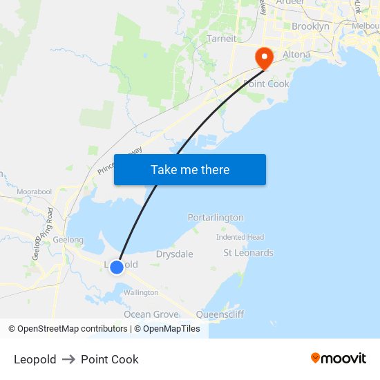 Leopold to Point Cook map