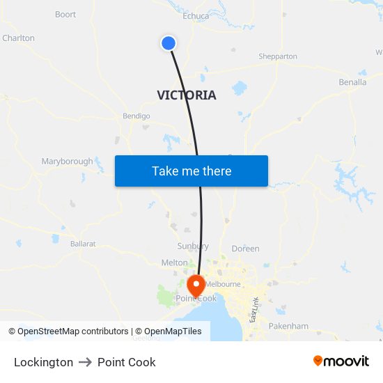 Lockington to Point Cook map