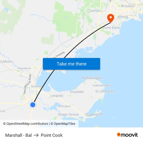 Marshall - Bal to Point Cook map