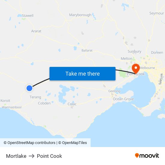 Mortlake to Point Cook map