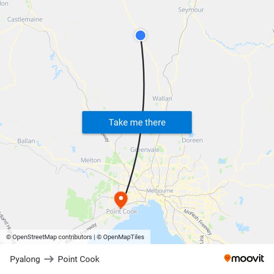 Pyalong to Point Cook map