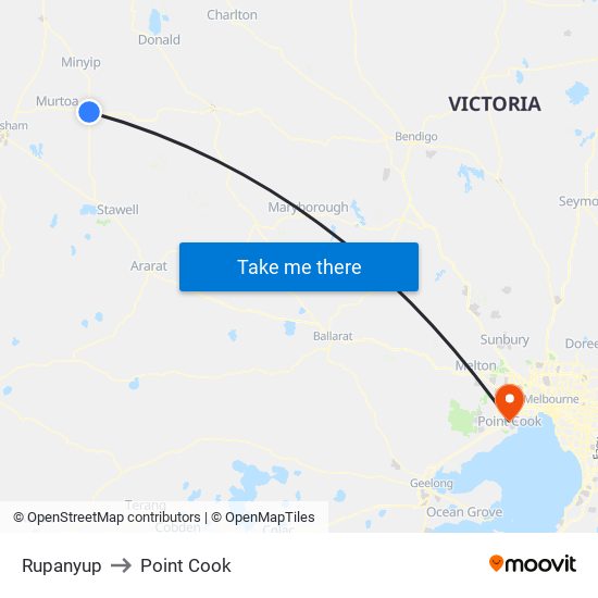 Rupanyup to Point Cook map