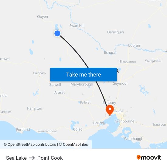 Sea Lake to Point Cook map