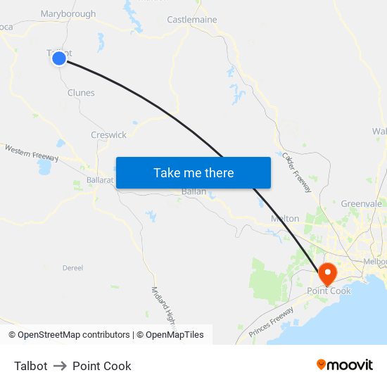 Talbot to Point Cook map