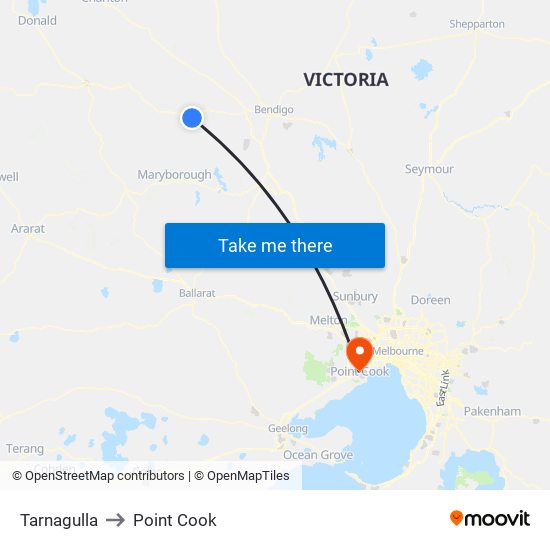 Tarnagulla to Point Cook map