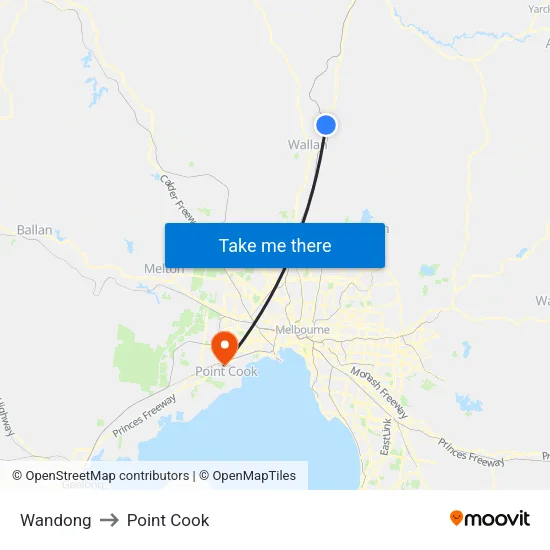 Wandong to Point Cook map