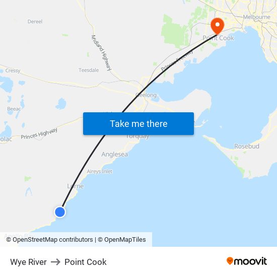 Wye River to Point Cook map