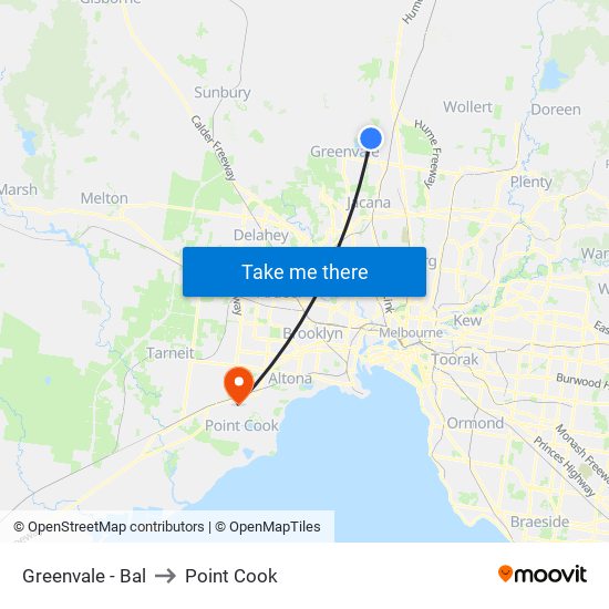 Greenvale - Bal to Point Cook map