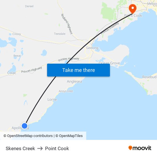 Skenes Creek to Point Cook map