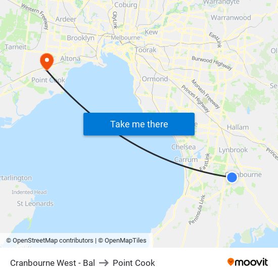 Cranbourne West - Bal to Point Cook map