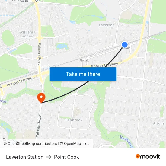 Laverton Station to Point Cook map