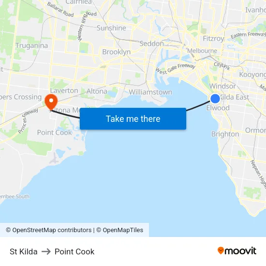 St Kilda to Point Cook map