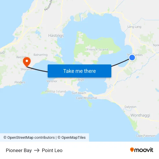 Pioneer Bay to Point Leo map