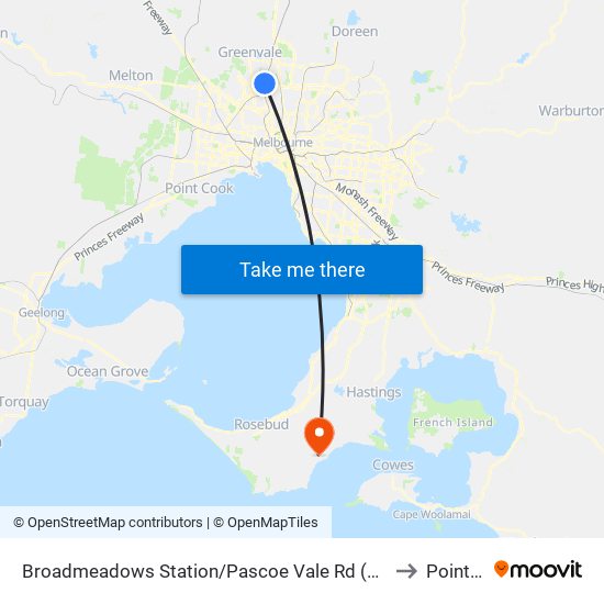 Broadmeadows Station/Pascoe Vale Rd (Broadmeadows) to Point Leo map