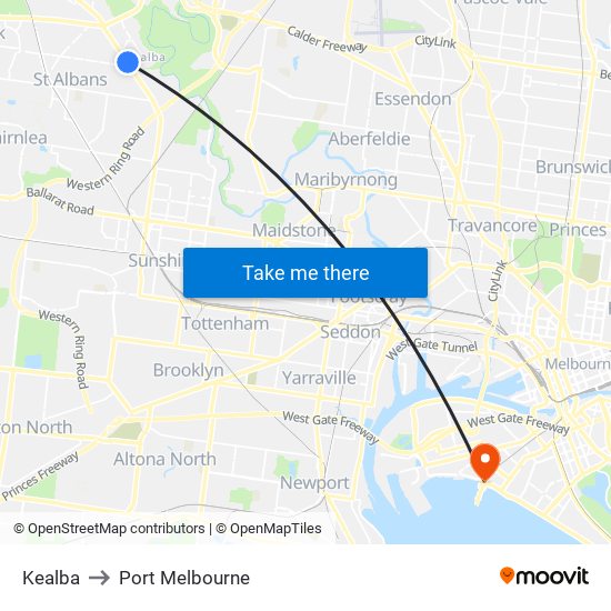 Kealba to Port Melbourne map
