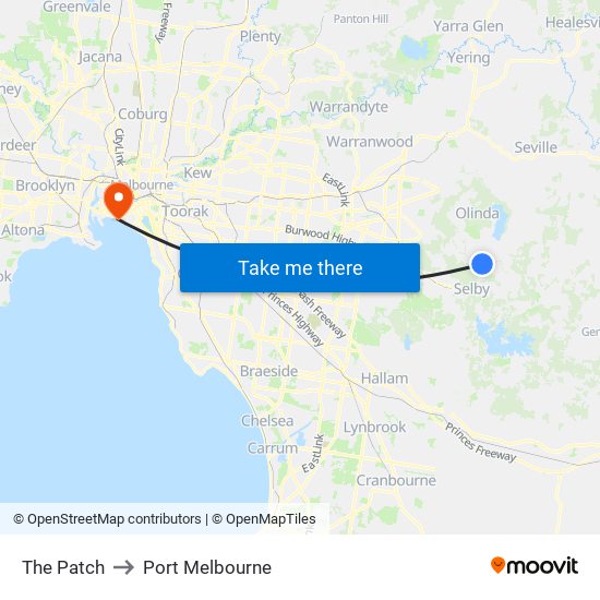 The Patch to Port Melbourne map
