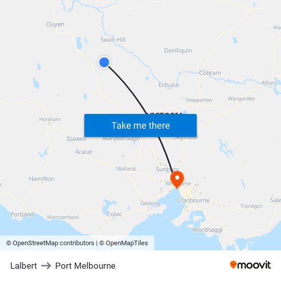 Lalbert to Port Melbourne map