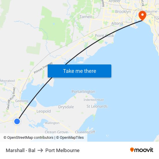 Marshall - Bal to Port Melbourne map