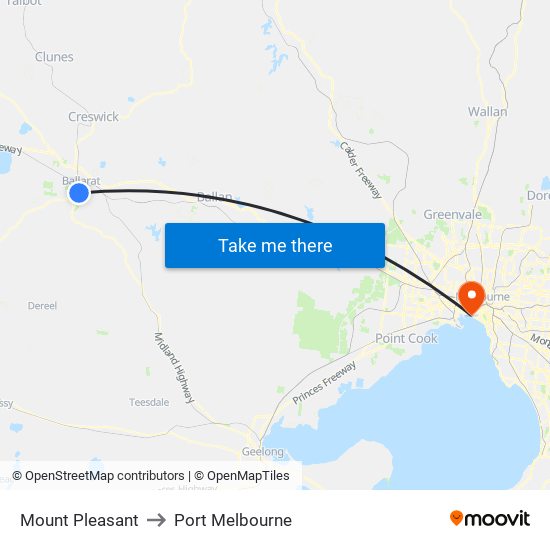 Mount Pleasant to Port Melbourne map