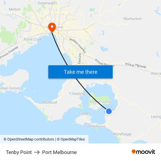 Tenby Point to Port Melbourne map