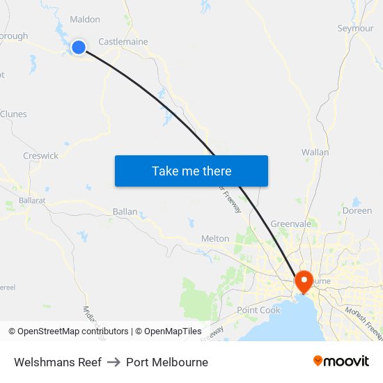 Welshmans Reef to Port Melbourne map