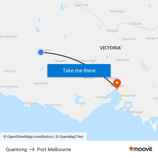 Quantong to Port Melbourne map