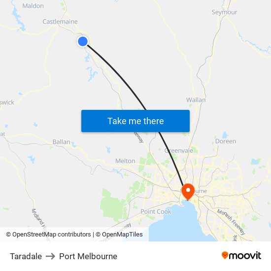 Taradale to Port Melbourne map