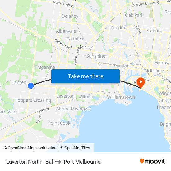 Laverton North - Bal to Port Melbourne map