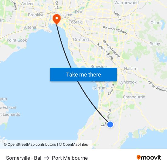 Somerville - Bal to Port Melbourne map