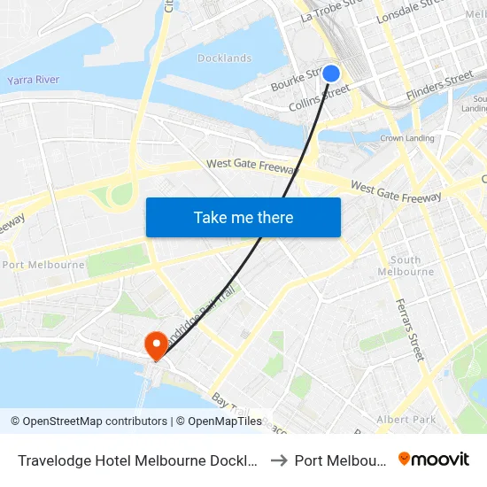 Travelodge Hotel Melbourne Docklands to Port Melbourne map