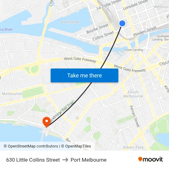 630 Little Collins Street to Port Melbourne map