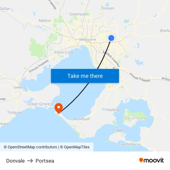 Donvale to Portsea map